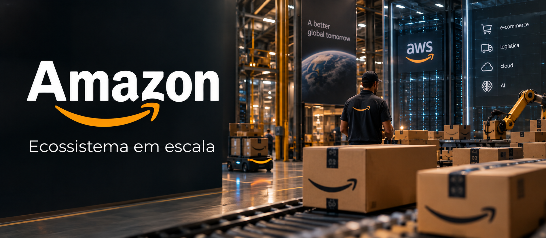 Amazon em 2026: varejo, AWS e a vantagem de transformar infraestrutura em ecossistema